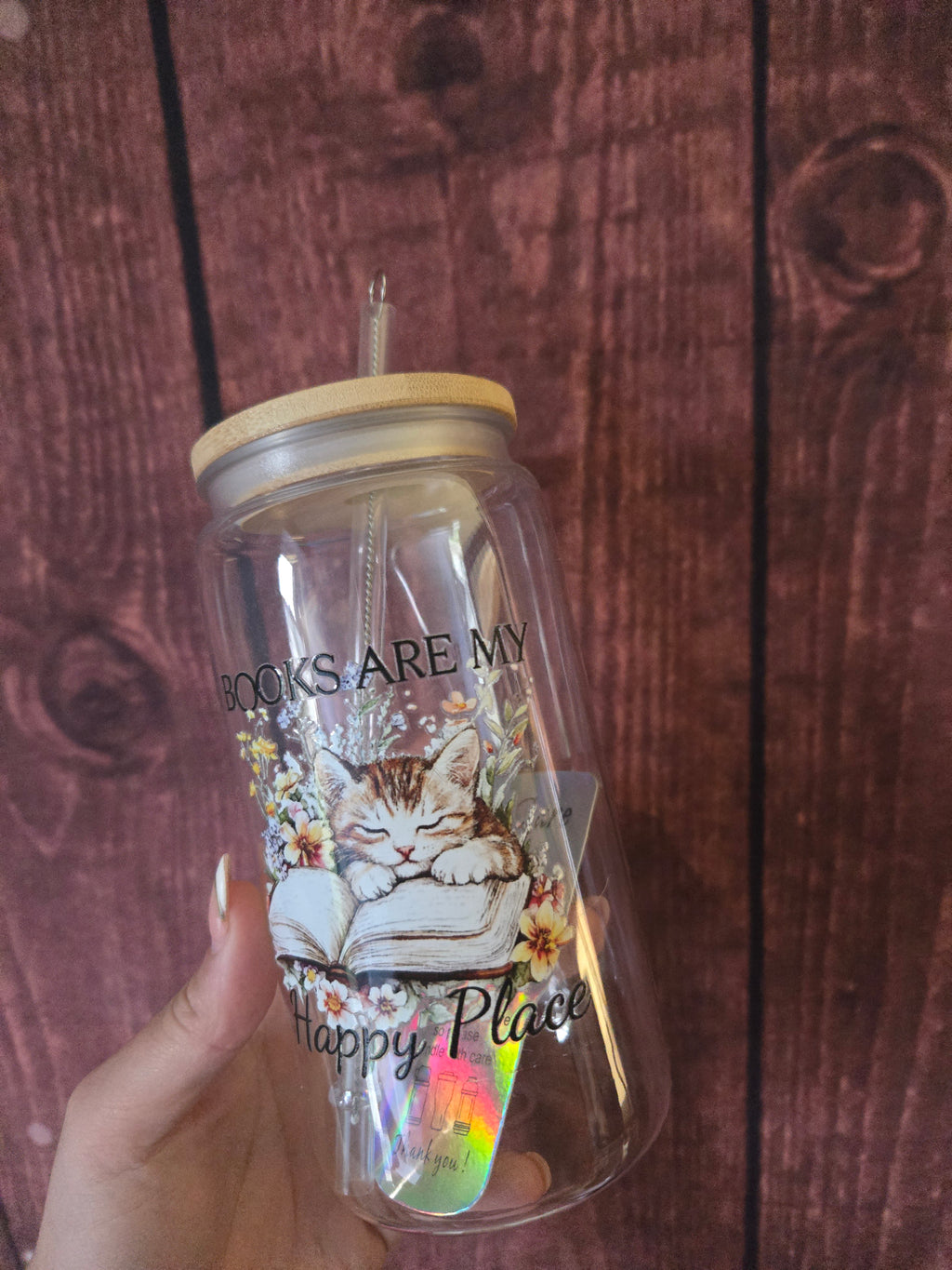 Books Are My Happy Place – Bookish Cat Tumbler