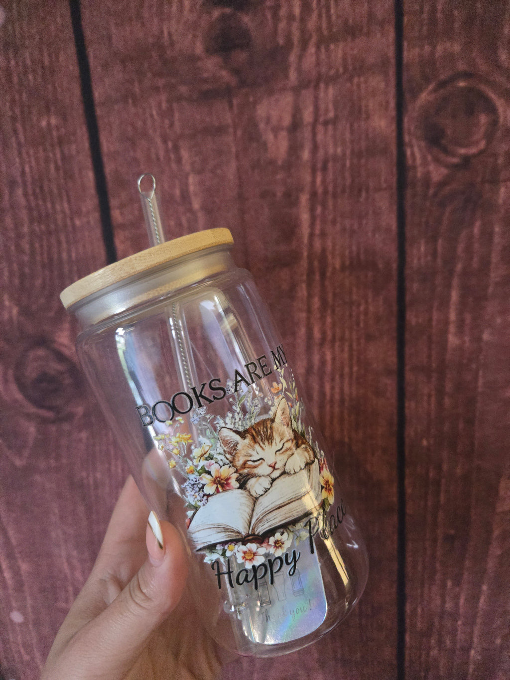 Books Are My Happy Place – Bookish Cat Tumbler
