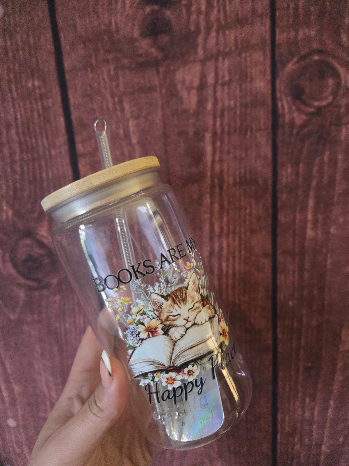 Books Are My Happy Place – Bookish Cat Tumbler