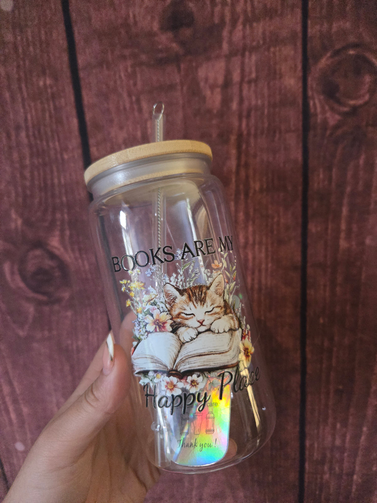 Books Are My Happy Place – Bookish Cat Tumbler