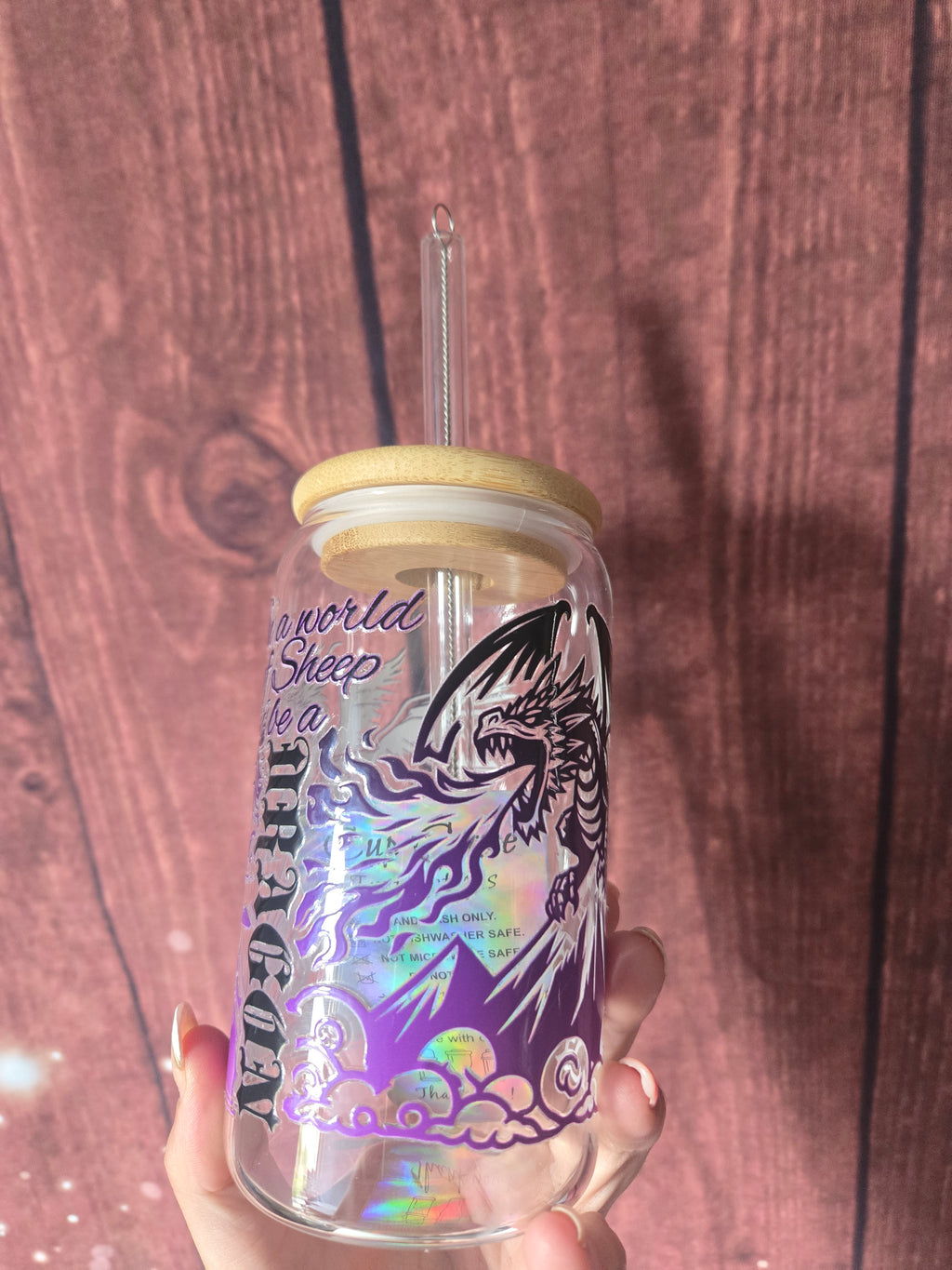 In a World of Sheep, Be a Dragon Glass Tumbler