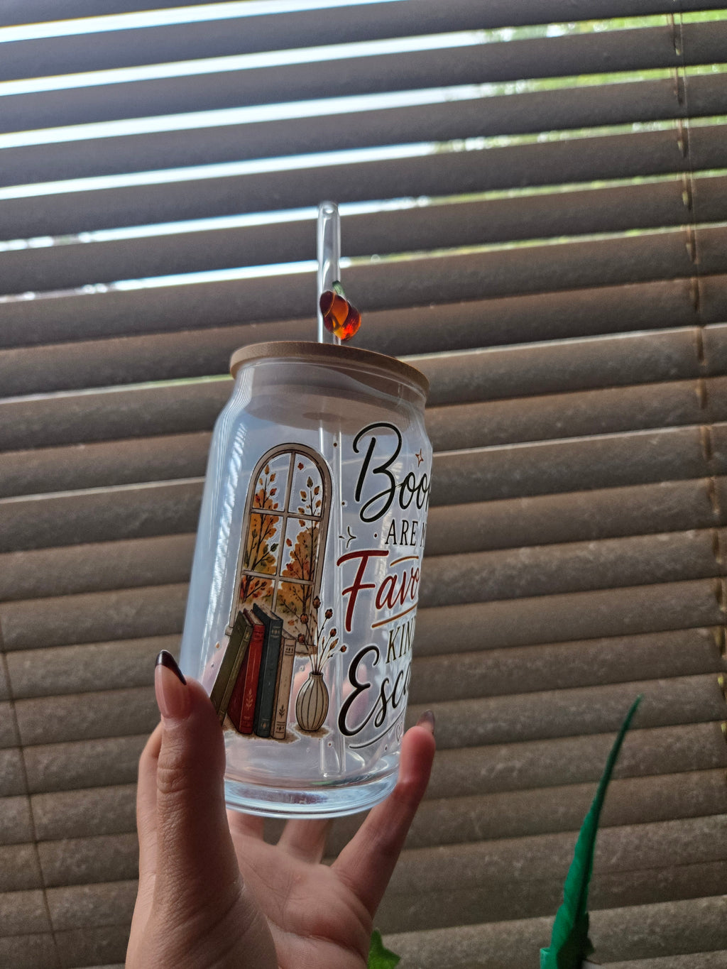 📚 Books Are My Favorite Kind of Escape Glass Tumbler