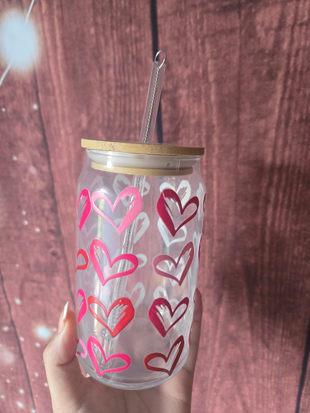 Love Hearts Glass Tumbler