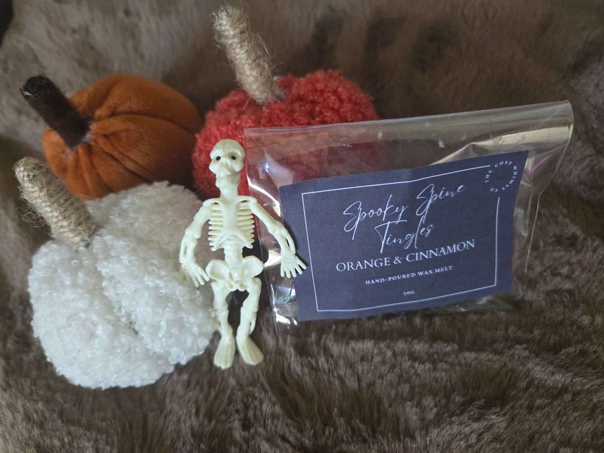 💀 Spooky Spine Tingles
Limited Edition Orange & Cinnamon Skull Wax Melts