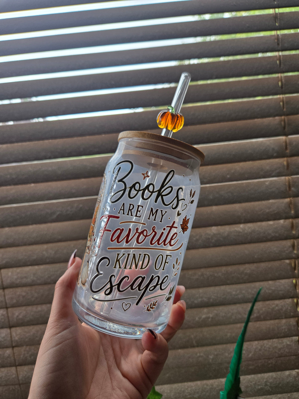 📚 Books Are My Favorite Kind of Escape Glass Tumbler