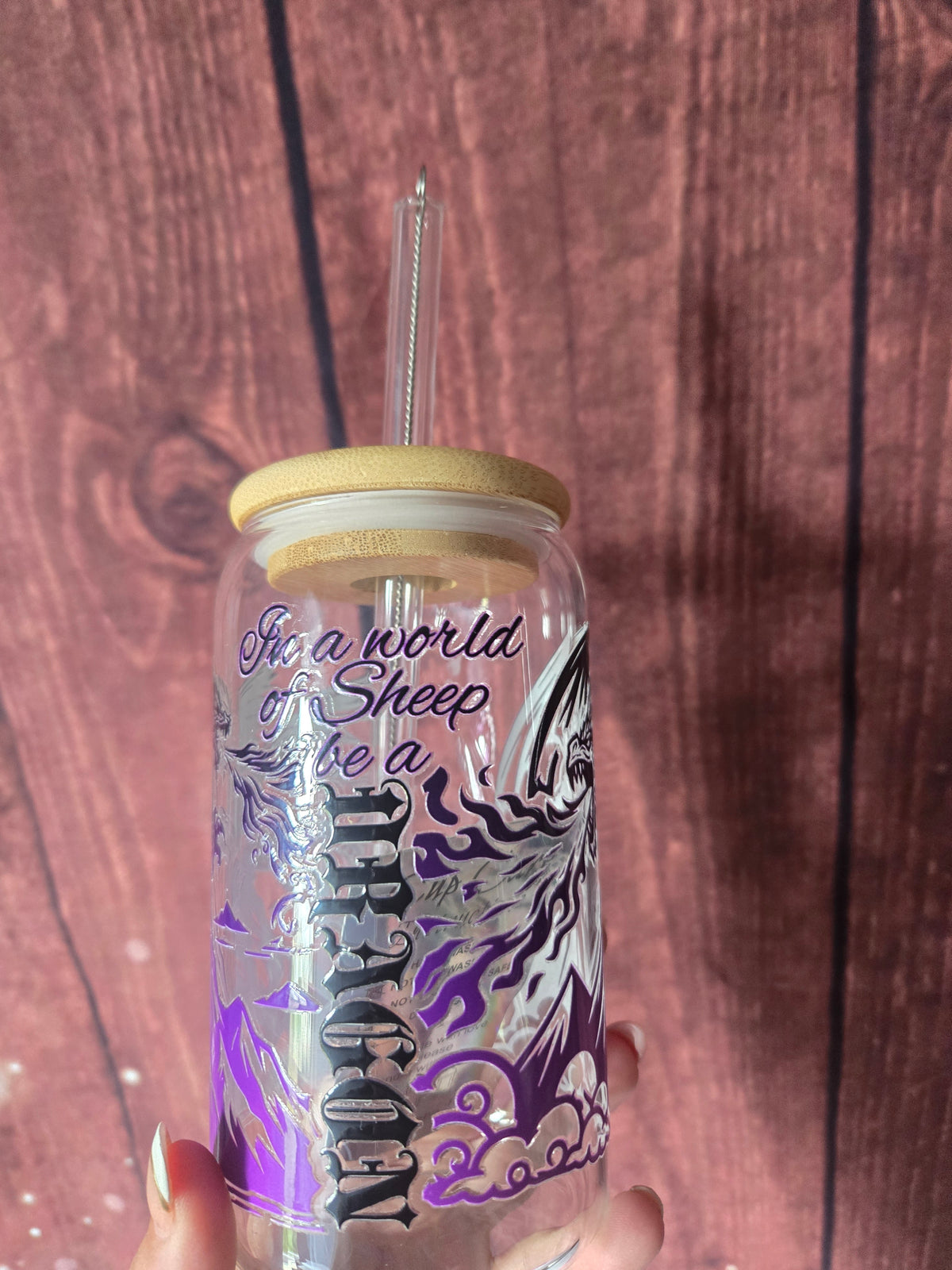 In a World of Sheep, Be a Dragon Glass Tumbler