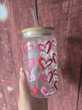 Love Hearts Glass Tumbler